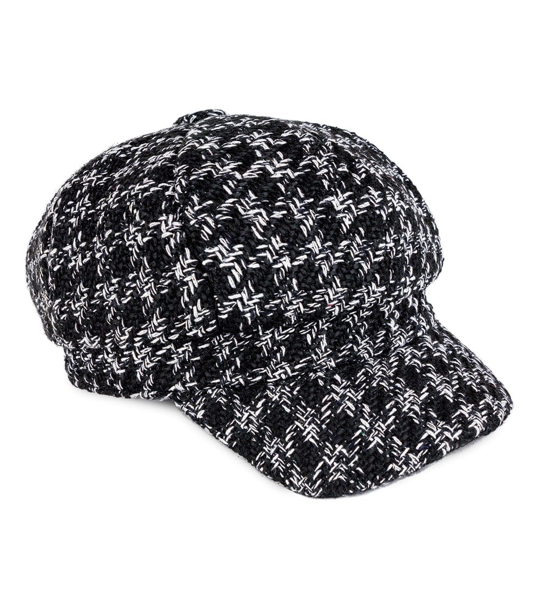 Tweed Plaid Bouclé Baker Boy Hat