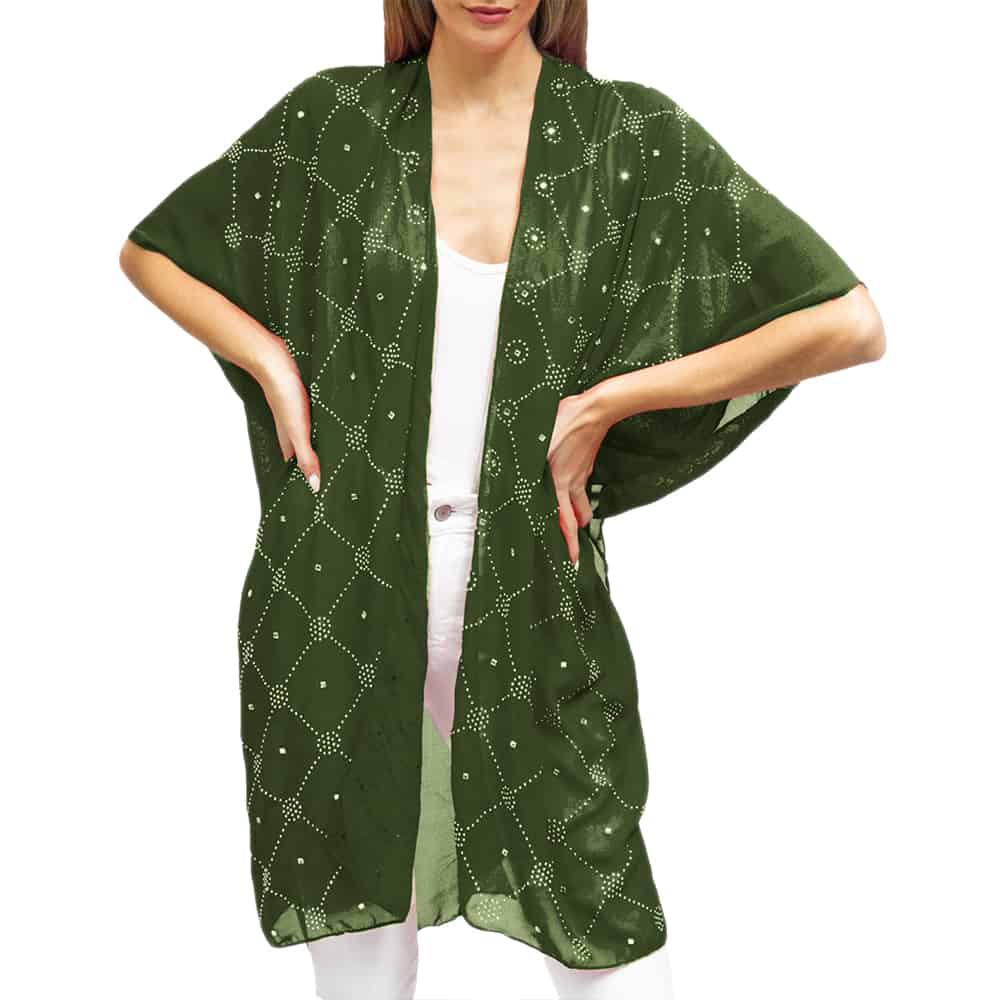 Jessica Mcclintock Women's All Over Studded Tile Box Kimono