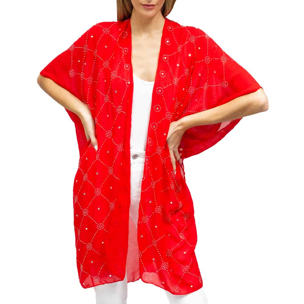 Jessica Mcclintock Women's All Over Studded Tile Box Kimono