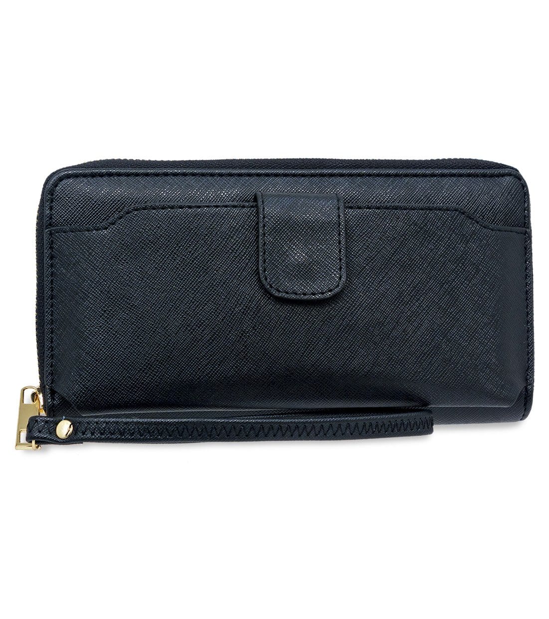 Rebecca & Rifka Vegan Saffiano Leather Zip Around Phone Case Wristlet Wallet