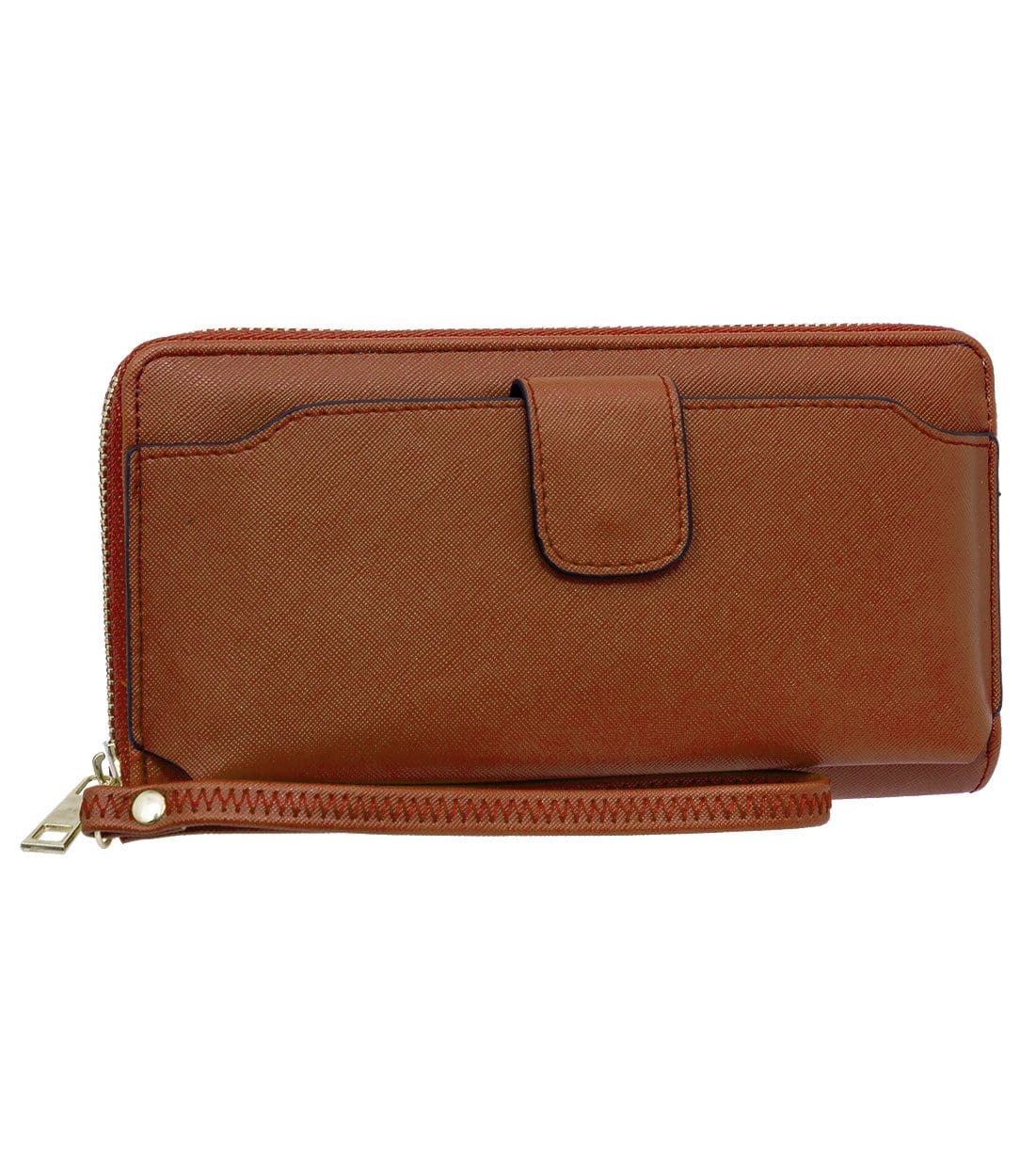 Rebecca & Rifka Vegan Saffiano Leather Zip Around Phone Case Wristlet Wallet
